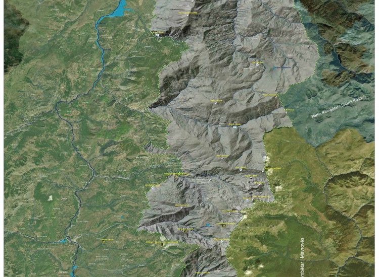Map of Korab-Koritnik Natural Park and its Natural Attractions