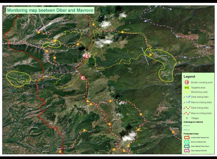 Monitoring Map between Dibra and Mavrova Zones