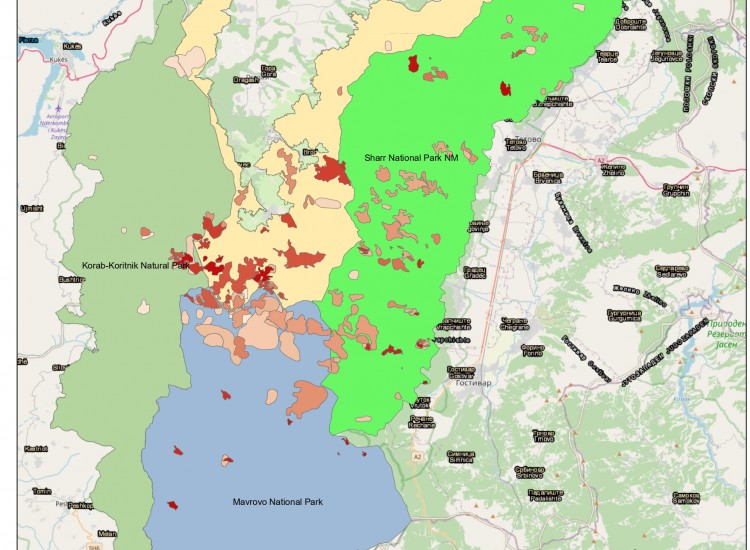 Fire Monitoring Map for Parks in the Shar-Korab Massif